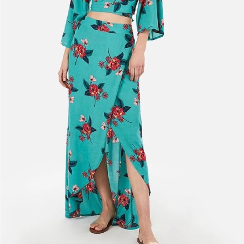 Express Floral Maxi Tropical Skirt